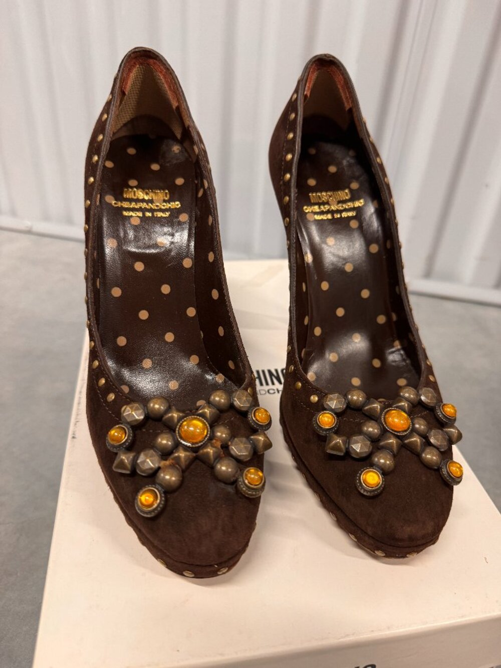 Moschino Open-toe Moto Pumps